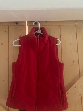 New York & Company Quilted Sleeveless Vest in Red